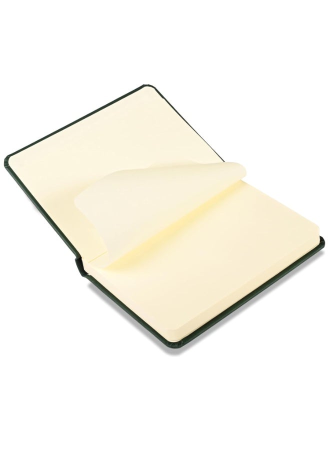 FIS® Hard Cover Notebook, Italian PU Materials, A6 Size(105x148mm), 240 Pages, Plain No Ruling, Round Corners with Elastic Band Closure,70gsm Italian Ivory Paper,1 Piece,Green Cover Color-FSNBPL1603 - Image 5